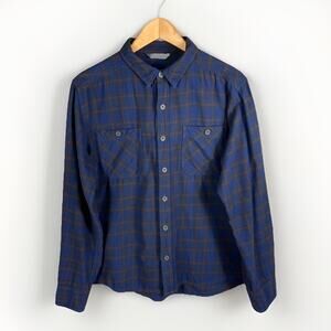 Stio Flannel Shirt Men’s M Blue Plaid Gorpcore Grunge Outdoors Rugged Cabincore